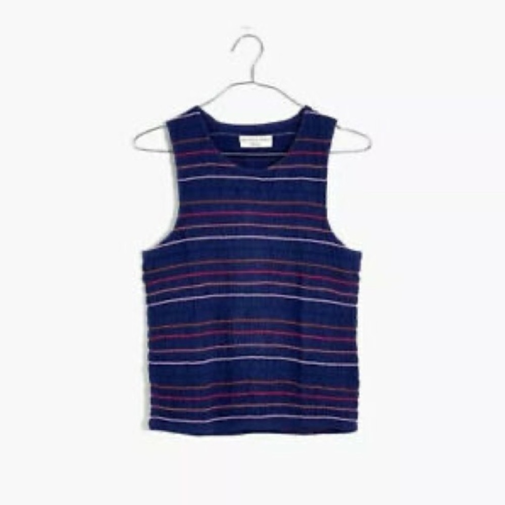 Madewell Texture and Thread rainbowstitch tank